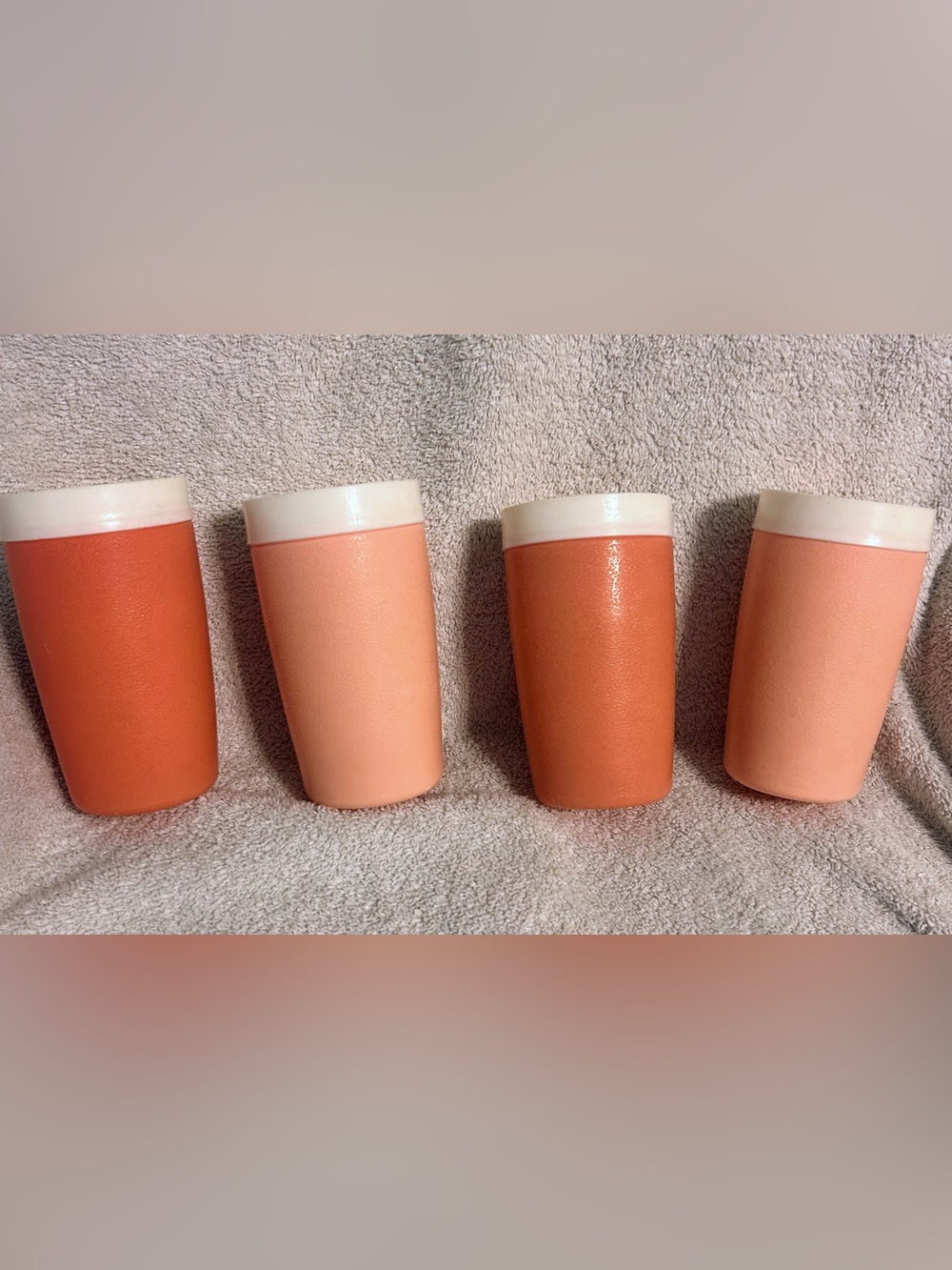 Vintage Bolero Therm-O-Ware 8oz Plastic Tumbler Color Pink /Salmon  Set of 4